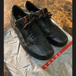PRADA AMERICAS CUP black SHOES MENS SZ 9 DESIGNER